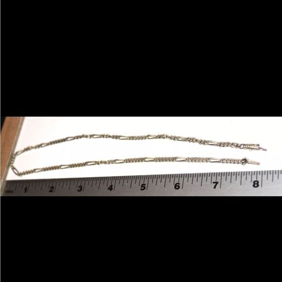 925 sterling silver marked flawless thick figaro link Necklace - Picture 7 of 7